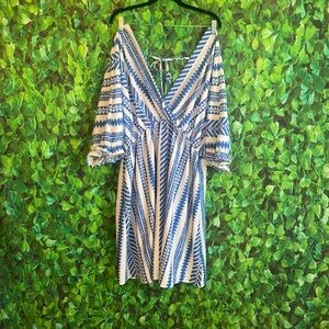 Shein - Blue and White Patterned Dress(curvy size)